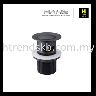 Hans Pop Out Waste With Overflow (Black) HW802BL