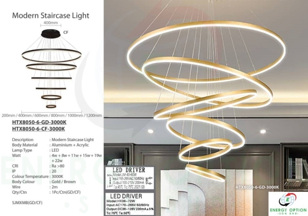 Special Lighting Modern Staircase Light HTX8050 6 3000K Special Lighting Staircase Light Special Lighting Malaysia, Selangor, Kuala Lumpur (KL), Semenyih Supplier, Wholesaler, Supply, Supplies | Energy Option Sdn Bhd