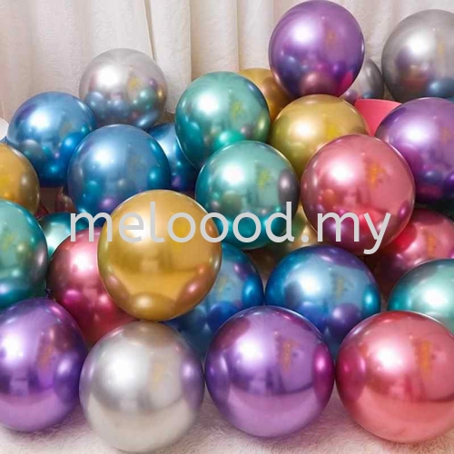 10pcs 12inch / 5inch / 16inch Round Shape Latex Chrome Balloons