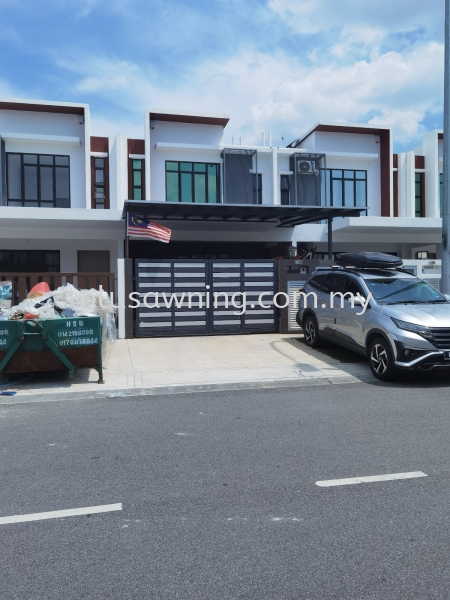 GATE WITH MIX ALUMINUM @JALAN ECOHILL 7/2D, SEMENYIH, SELANGOR Gate Selangor, Malaysia, Kuala Lumpur (KL), Cheras Contractor, Service | Plus Awning & Iron Sdn Bhd