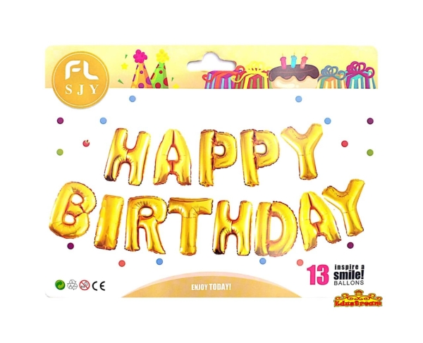 Balloon HAPPY BIRTHDAY (Gold) Balloon Party Home Johor Bahru (JB), Malaysia Supplier, Suppliers, Supply, Supplies | Edustream Sdn Bhd