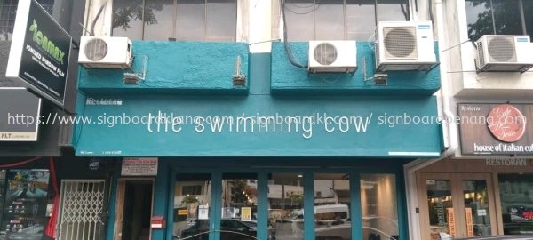 the swimming cow restaurant cafe pvc cut out 3d lettering signsge signboard at klang kuala lumpur shah alam keping damansara Huruf 3D Papan PVC Selangor, Malaysia, Kuala Lumpur (KL) Pembuat, Pebekal, Pemasangan | Great Sign Advertising (M) Sdn Bhd