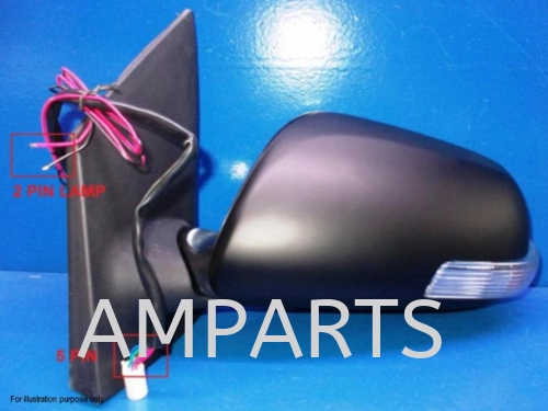 Toyota Vios 2008 Door Mirror With Lamp (Auto Foldable) 7 Pin