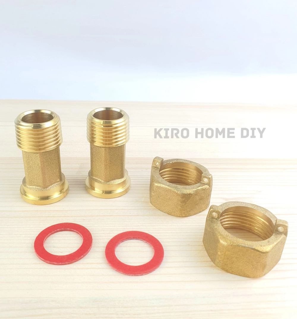 SLINE Water Meter Brass Fitting Coupling Nut (1/2 Inches x 3/4 Inches) (2 PCS) - 00500ZE