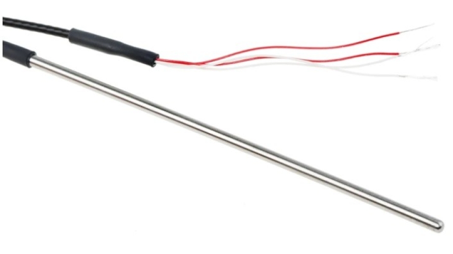  123-5586 - RS PRO PT100 RTD Sensor, 3mm Dia, 125mm Long, 4 Wire, Probe, Class B