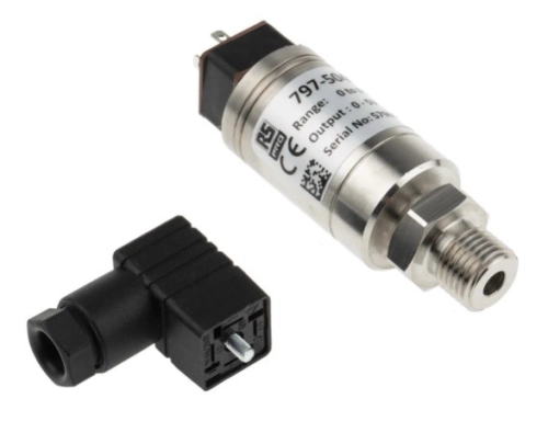 797-5046 - RS PRO Pressure Sensor for Air, Gas, Hydraulic Fluid, Liquid, Water , 6bar Max Pressure Reading Voltage