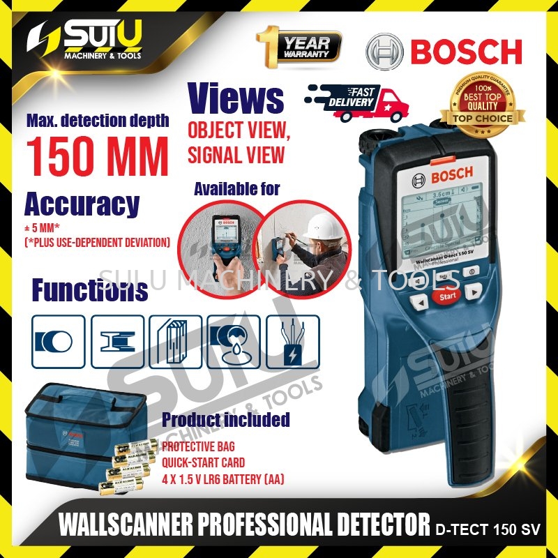 BOSCH D-Tect 150 SV 150MM Professional Wall Scanner / Detector (0601010008)  Detector Measuring Instruments Kuala Lumpur (KL), Malaysia, Selangor,  Setapak Supplier, Suppliers, Supply, Supplies | Sui U Machinery & Tools (M)  Sdn Bhd