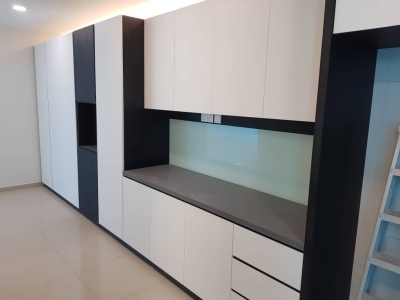 Kitchen Area Dry&Wet Kitchen Cabinet Modern Interior Design Ideas-Renovation-Residential-Kempas Utama Johor Bahru