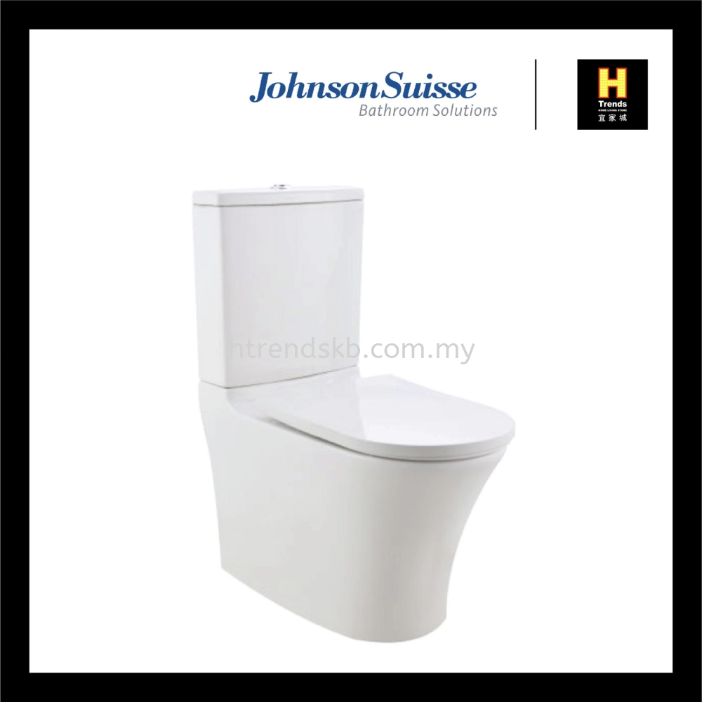 Johnson Suisse Vicenza Close-coupled WC - Rimless (WBSC950155WW)