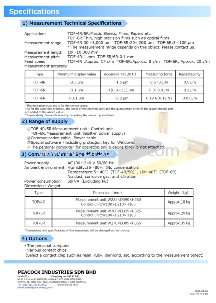 TOF series  Yamabun  Automatic Thickness Tester  Thickness Tester  Selangor, Malaysia, Kuala Lumpur (KL), Shah Alam Supplier, Suppliers, Supply, Supplies | Peacock Industries Sdn Bhd