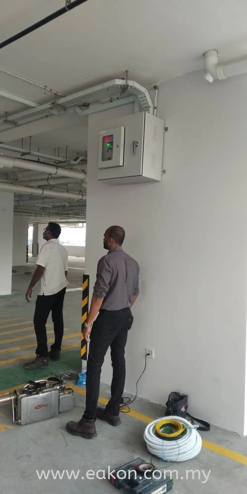 Testing presurised fan at level  6 all lobby and staircase