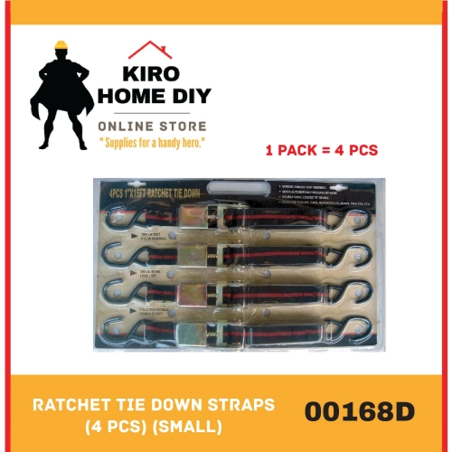 Ratchet Tie Down Straps (4 PCS) (Small) - 00168D