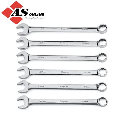 SNAP-ON 6 pc 12-Point Metric Flank Drive Combination Wrench Set (2530 mm) / Model: OEXM706