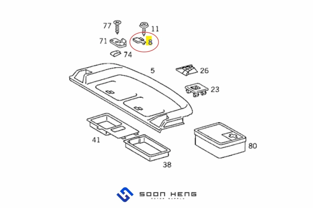 Mercedes-Benz W126 - Hat Tray/ Shelf Handle  (With Symbol) (Original MB)