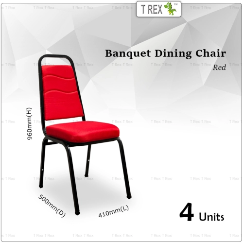 4 Units 3V High Quality Banquet Chair Dining Chair (Red)