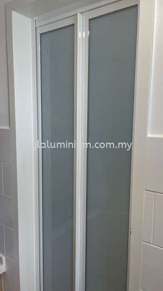 Bi-fold King + Frosted glass ( p/c white) @Paisley Serviced Residences, Tropicana Metropark, jalan MP1, Subang jaya, Selangor  Bi-Two folding door Bi- Fold Door Selangor, Malaysia, Kuala Lumpur (KL), Cheras Supplier, Installation, Supply, Supplies | GL GLASS & ALUMINIUM TRADING