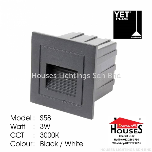 S58 3W BK-SQ LED-WW YET LED Step light Selangor, Malaysia, Kuala Lumpur (KL), Puchong Supplier, Suppliers, Supply, Supplies | Houses Lightings Sdn Bhd