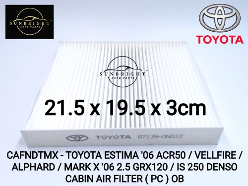 CAFNDTMX - TOYOTA ESTIMA '06 ACR50 / VELLFIRE / ALTIS '08 ZZE142 / ALPHARD '08 / MARK X '06 2.5 GRX120 / IS250 DENSO CABIN AIR FILTER ( PC ) 87139-06080 - NORMAL GRID