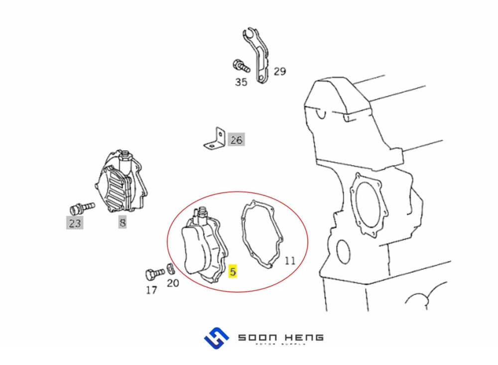 Mercedes-Benz with Diesel Engine M601.911/ 912/ 913 - Braking System Vacuum Pump (PIERBURG)