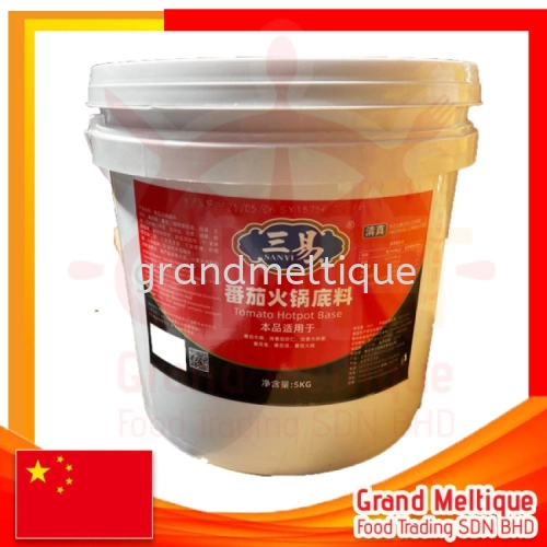 HALAL SAN YI-TOMATO SPICY SOUP SEASONING 三易 番茄清油火锅 清真 5KG/TUB