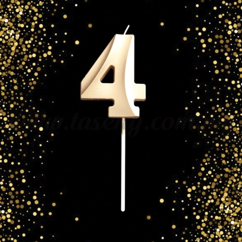 Number Candle - 4 (Gold) (CDL-NB-G4)