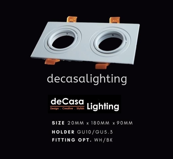 RECESSED DOUBLE EYEBALL. WHITE OR BLACK CASING. GU10 Recessed Eyeball Casing - Bulb Type EYEBALL  Selangor, Kuala Lumpur (KL), Puchong, Malaysia Supplier, Suppliers, Supply, Supplies | Decasa Lighting Sdn Bhd