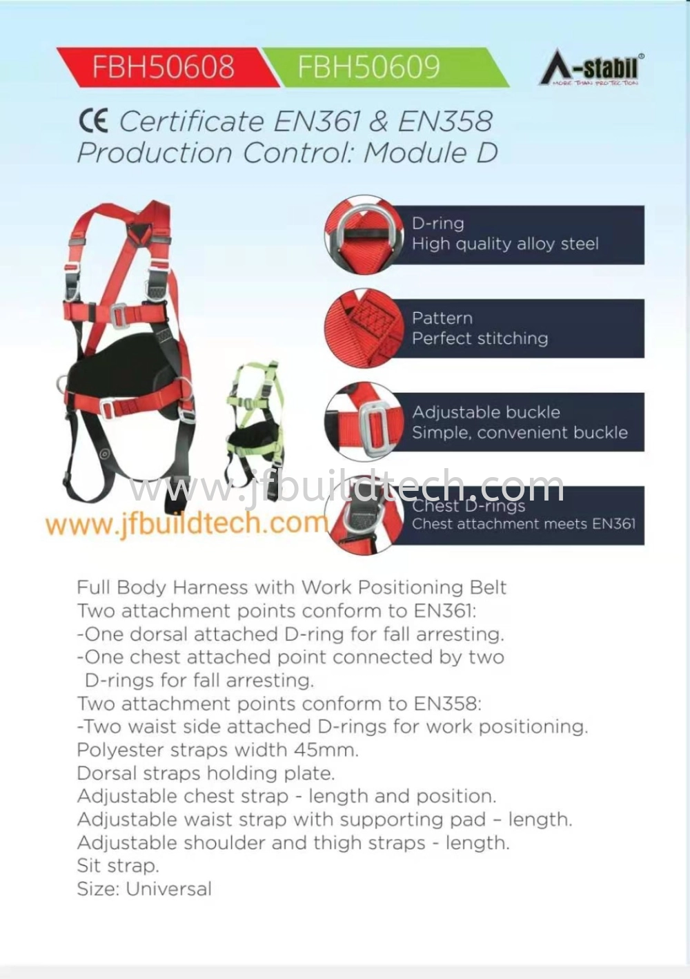 FULL BODY HARNESS FBH50608-A-Stabil