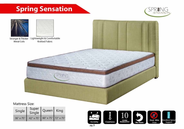 Spring Sensation Bonnel Spring Mattress Mattress Penang, Malaysia, Butterworth Manufacturer, Supplier, Supply, Supplies | Hoyta Sdn Bhd