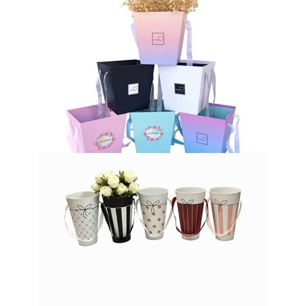 Bouquet Plant Box Handle Box Flower Surprise Delivery Box Kotak Bunga