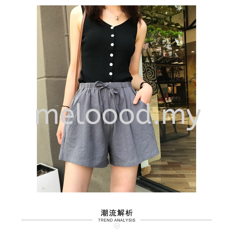 Summer Women Cotton And Linen Shorts Loose Sports Casual High Waist Plus Size A Word Linen Wide leg