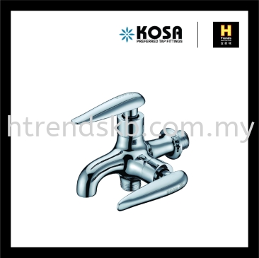 Kosa Brass Chromed Plated Wall Mounted Two Way Tap C/W Flange