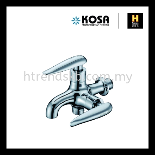 Kosa Brass Chromed Plated Wall Mounted Two Way Tap C/W Flange OT010TWT