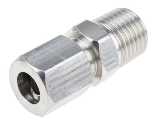  123-5573 - RS PRO Thermocouple Compression Fitting for use with Thermocouple With 8mm Probe Diameter, 1/4 NPT