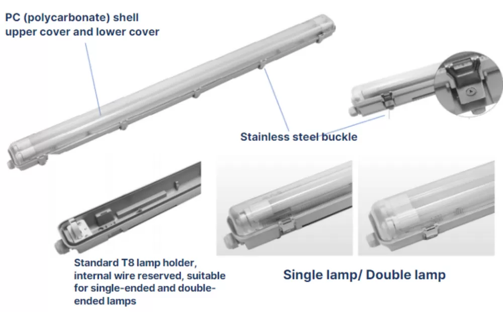 PHILIPS WT069C LED T8 IP65 4FEET 1200MM ANTI CORROSIVE FITTING ONLY [SINGLE/DOUBLE]