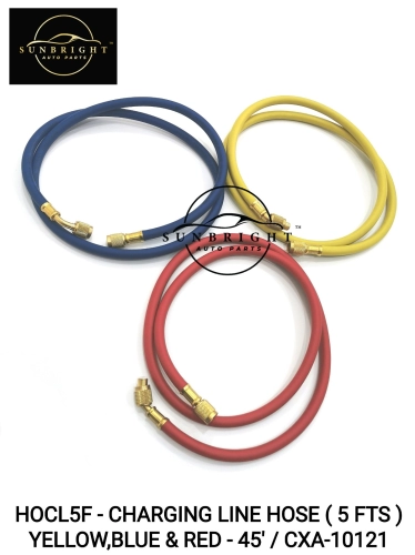 HOCL5F - CHARGING LINE HOSE ( 5 FTS ) YELLOW,BLUE & RED - 45' / CXA-10121