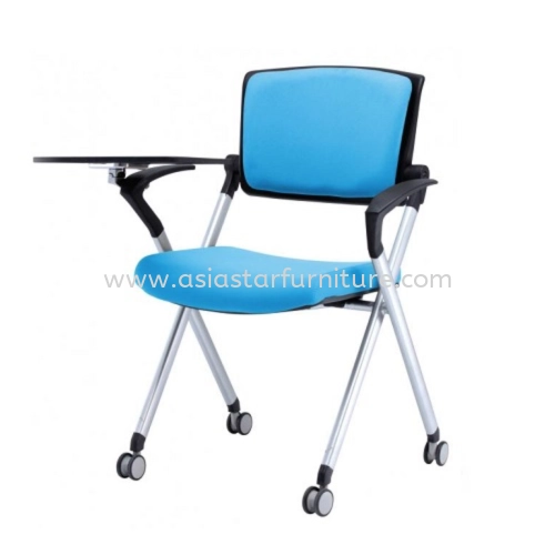 AEXIS FOLDING PADDING CHAIR C/W CASTOR, ARMREST & WRITING TABLET