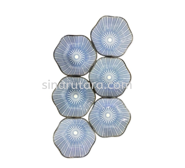 HX60039 4'' Wavy Dwarf Dish Bowl Japanese Blue Line Ceramic Kedah, Malaysia, Lunas Supplier, Suppliers, Supply, Supplies | TH Sinar Utara Trading