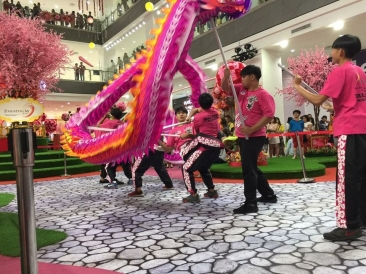 Dragon Dance Performance at Shopping Mall