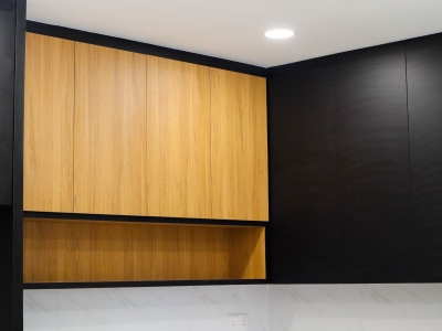 Modern White, Black & Wood Kitchen Design Interior Design Ideas - Renovation - Residential - Segamat Johor 