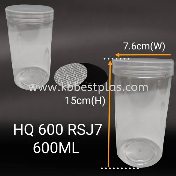 HQ600RSJ7 PET Transparent Plastic Jar Bottle Plastic Bottles-PET/HDPE Penang, Malaysia, Perak, Kedah, Butterworth, Kepala Batas Supplier, Suppliers, Supply, Supplies | KB BESTPLAS ENTERPRISE (M) SDN BHD