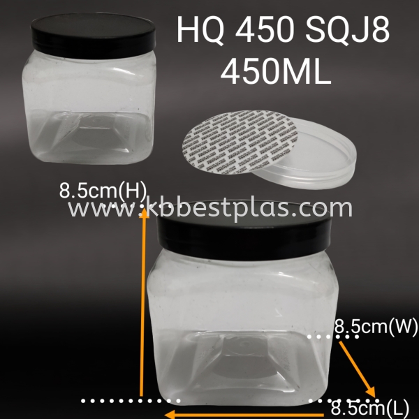 HQ450SQJ8 PET Transparent Plastic Jar Bottle Plastic Bottles-PET/HDPE Penang, Malaysia, Perak, Kedah, Butterworth, Kepala Batas Supplier, Suppliers, Supply, Supplies | KB BESTPLAS ENTERPRISE (M) SDN BHD