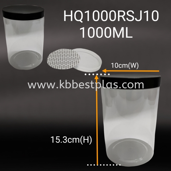 HQ1000RSJ10 PET Transparent Plastic Jar Bottle Plastic Bottles-PET/HDPE Penang, Malaysia, Perak, Butterworth, Kepala Batas, Parit Buntar Supplier, Suppliers, Supply, Supplies | KB BESTPLAS ENTERPRISE (M) SDN BHD