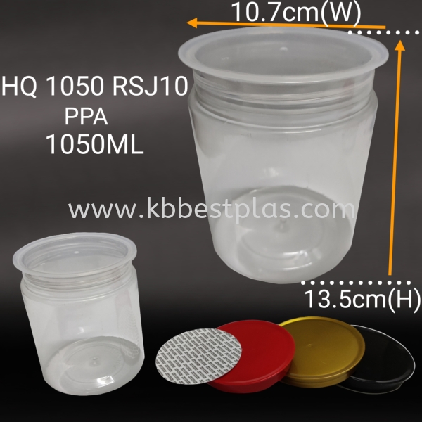 HQ1050RSJ10 PET Transparent Plastic Jar Bottle Plastic Bottles-PET/HDPE Penang, Malaysia, Perak, Kedah, Butterworth, Kepala Batas Supplier, Suppliers, Supply, Supplies | KB BESTPLAS ENTERPRISE (M) SDN BHD