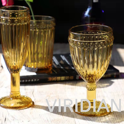 Vertical Streamline Amber Champagne Tumbler