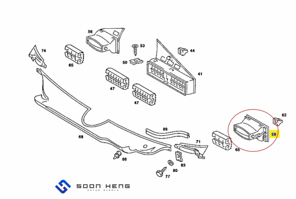 Mercedes-Benz W201 - Left Air Guide Nozzle (Original MB)