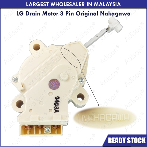 Code: 31207-LG Drain Motor LG 3 Pin Nakagawa Drain Motor / Gear Motor Washing Machine Parts Melaka, Malaysia Supplier, Wholesaler, Supply, Supplies | Adison Component Sdn Bhd