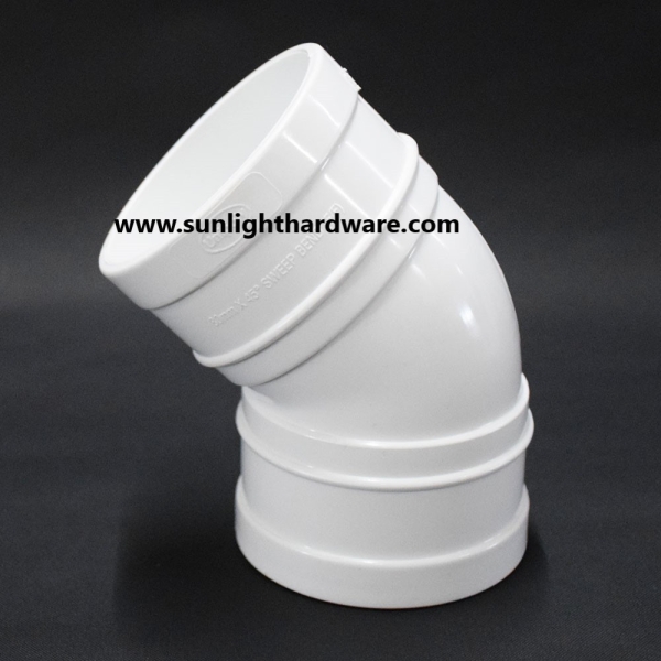 UPVC ELBOW 4" x 45 UPVC Elbow UPVC Fittings Johor Bahru (JB), Malaysia, Ulu Tiram, Kota Tinggi Manufacturer, Supplier, Supply, Supplies | Sunlight Hardware Sdn Bhd