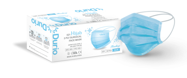 Durio 521 Hijab Adult 3 Ply Surgical Face Mask Adult Face Mask 3 Ply Surgical Face Mask Malaysia, Johor Bahru (JB) Manufacturer, Supplier, Supply, Supplies | Durio PPE Sdn Bhd