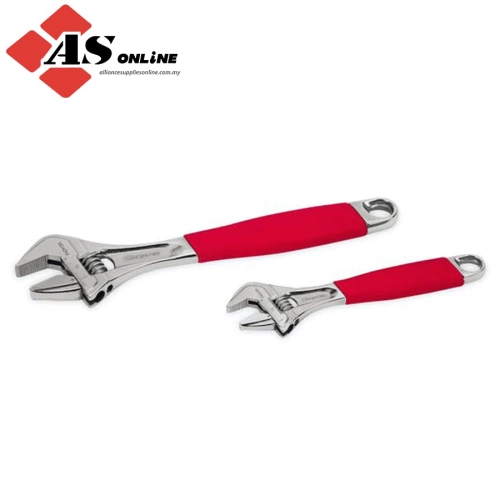 SNAP-ON  2 pc Flank Drive Plus Adjustable Wrench Set (Chrome/ Red) / Model: FADH702A