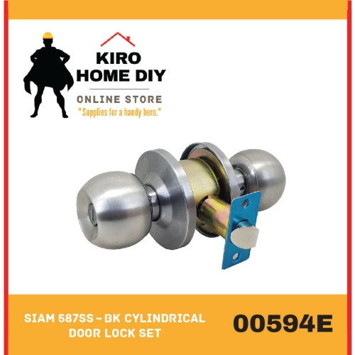 Siam 587SS~BK Cylindrical Door Lock Set - 00594E